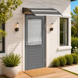Compact Black Door Canopy 120x100cm for Your Home