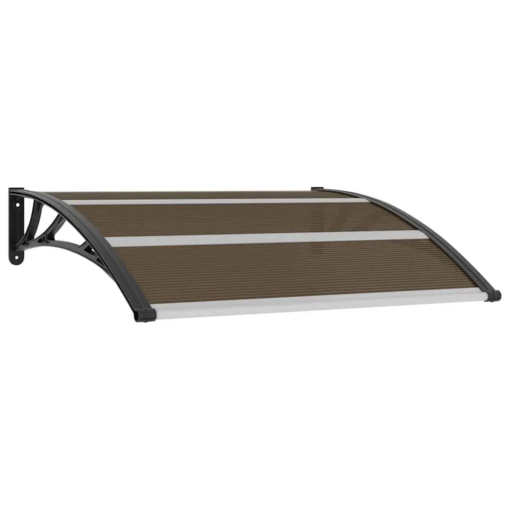 Door Canopy Black 120x100cm Outdoor Polycarbonate Shelter