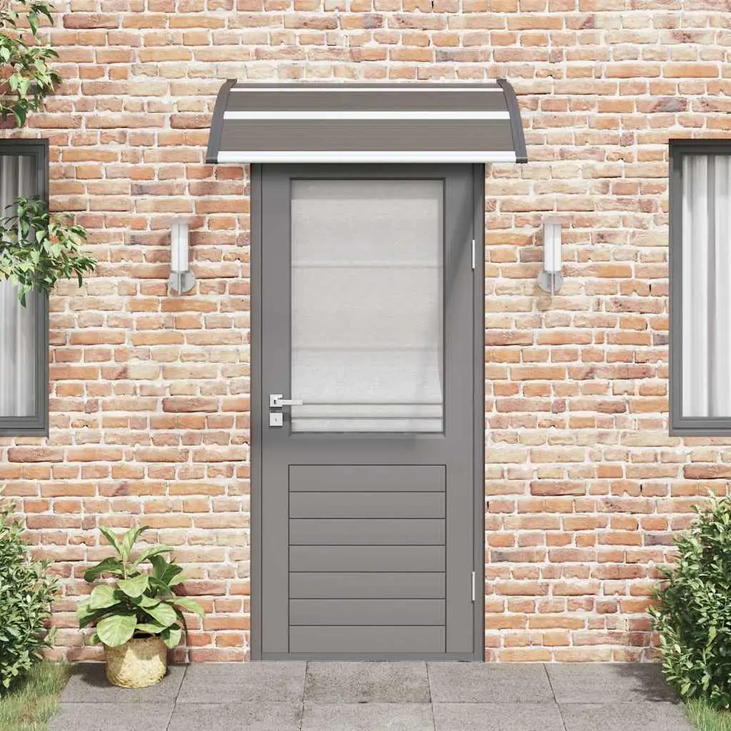 Door Canopy Black 120x100cm Outdoor Polycarbonate Shelter