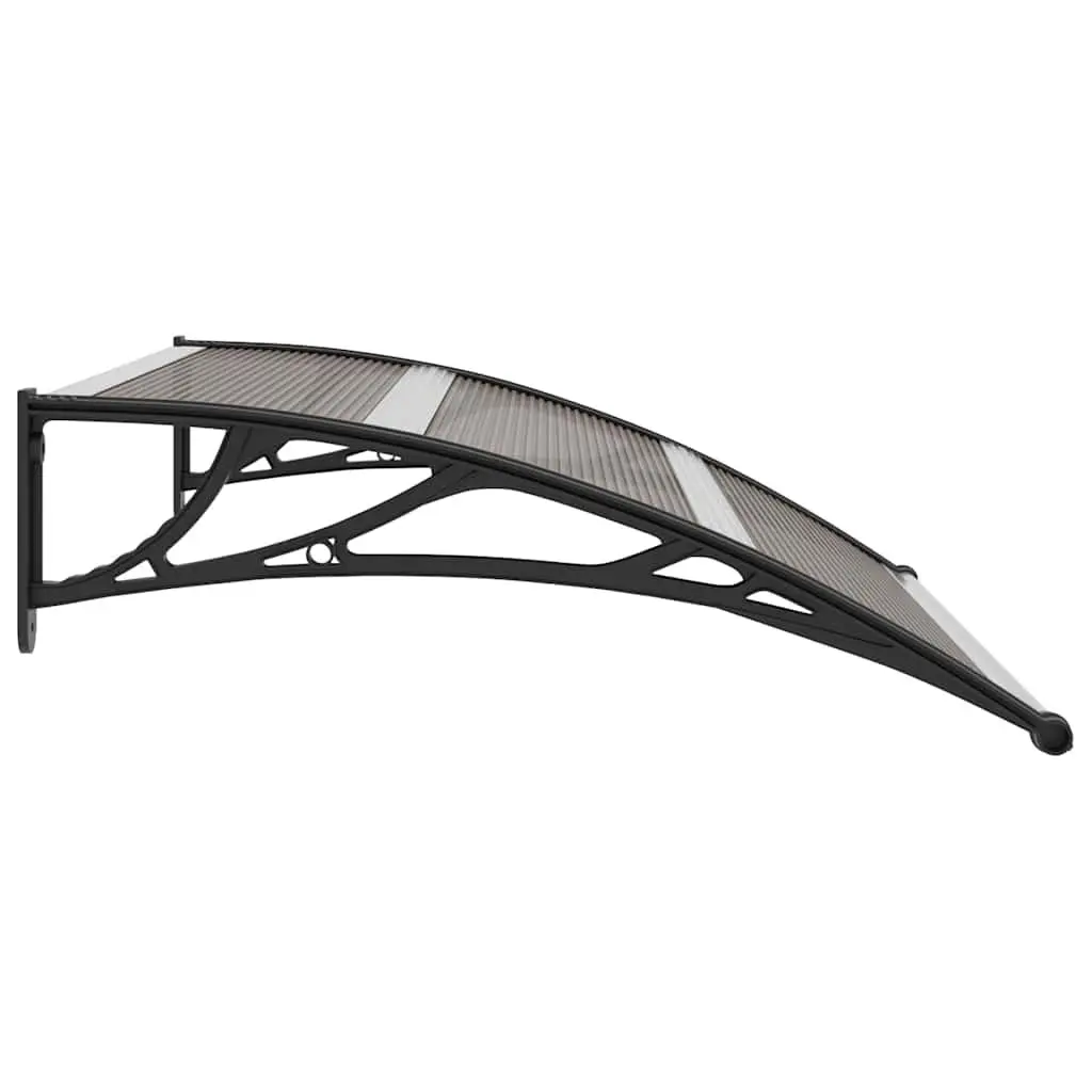 Door Canopy Black 120x100cm Outdoor Polycarbonate Shelter