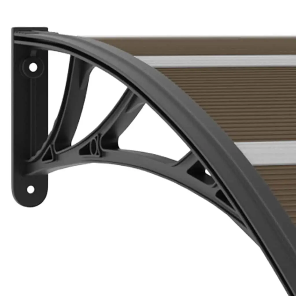 Door Canopy Black 120x100cm Outdoor Polycarbonate Shelter