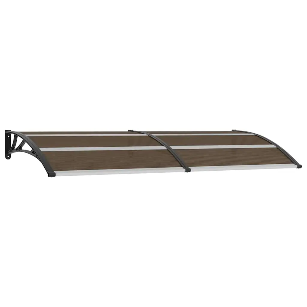 Door Canopy Black 240x100cm Polycarbonate Awning Weather Resistant Porch Shelter