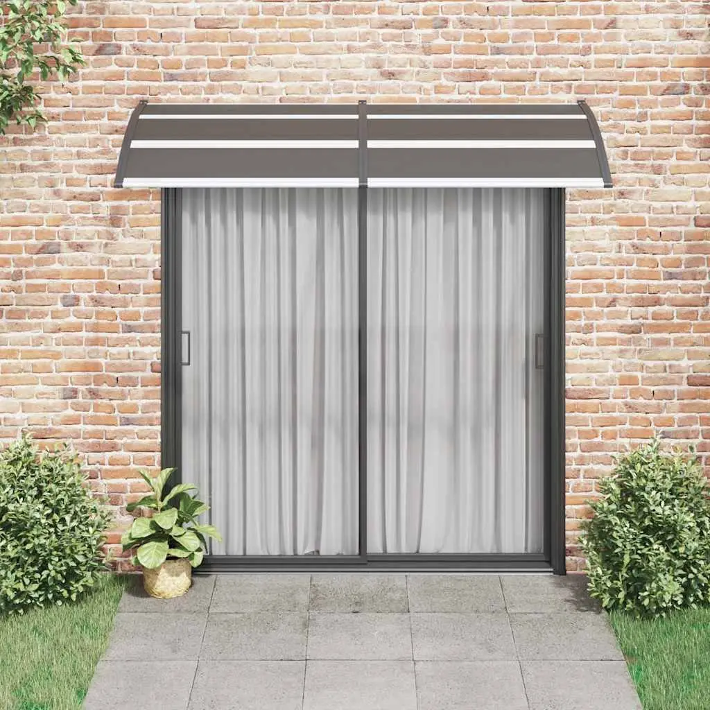 Door Canopy Black 240x100cm Polycarbonate Awning Weather Resistant Porch Shelter