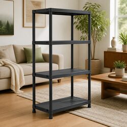 Compact Heavy Duty Shelving Unit Black 60x30x138cm