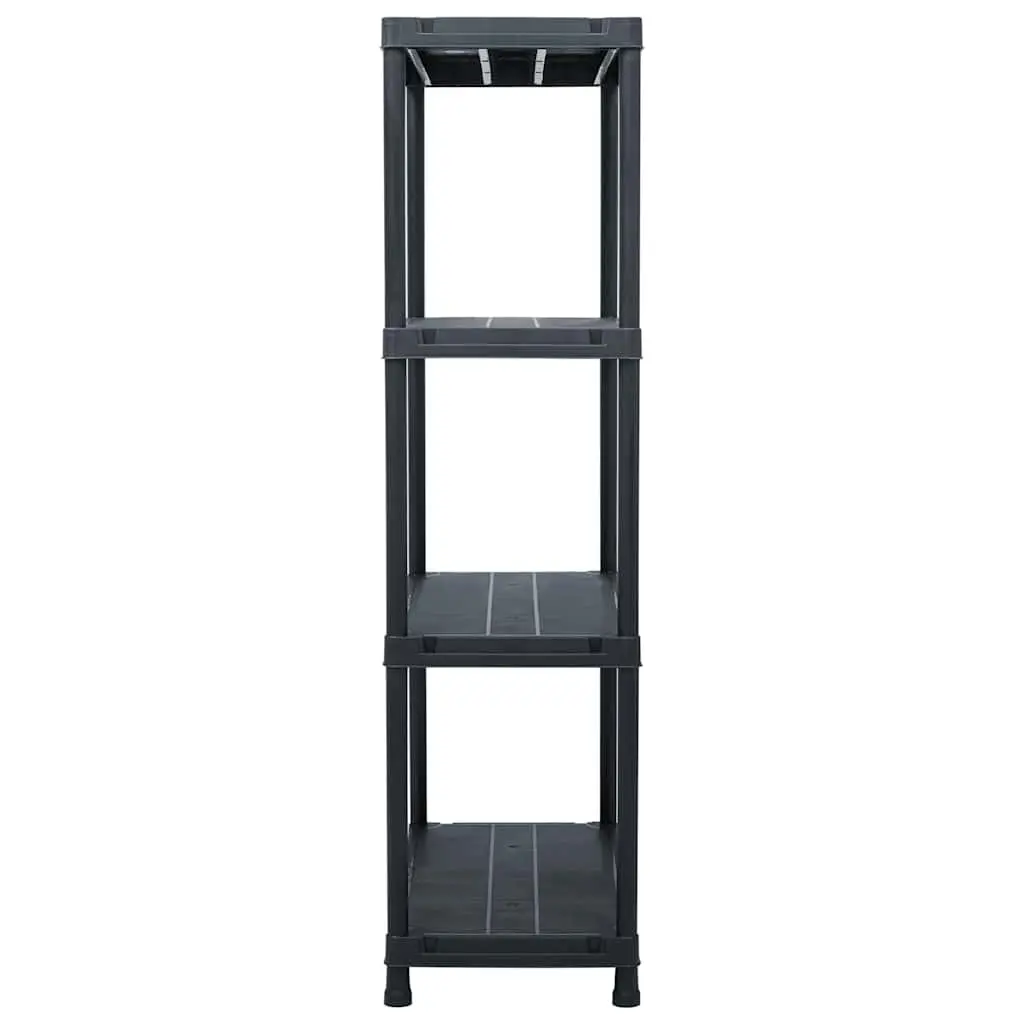 Industrial Storage Shelf Rack Black Plastic 60x30x138cm Heavy Duty