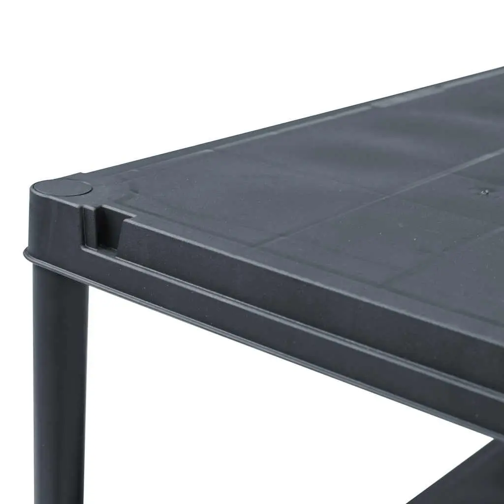 Storage Shelf Rack Black Plastic Shelving Unit 60x30x180 cm Industrial Warehouse