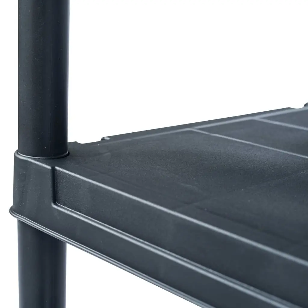 Plastic Storage Shelf Rack Black Industrial Shelving Unit 250kg Capacity