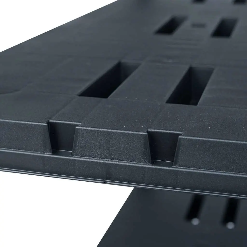 Storage Shelf Rack Black Plastic Shelving Unit 90x40x138 cm Warehouse