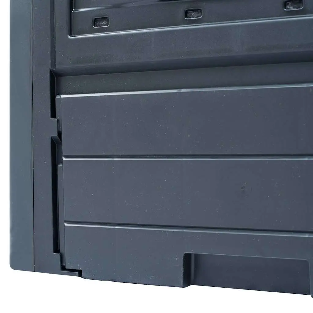 Garden Composter Square Bin Waste Container Organic Recycling 260L Grey
