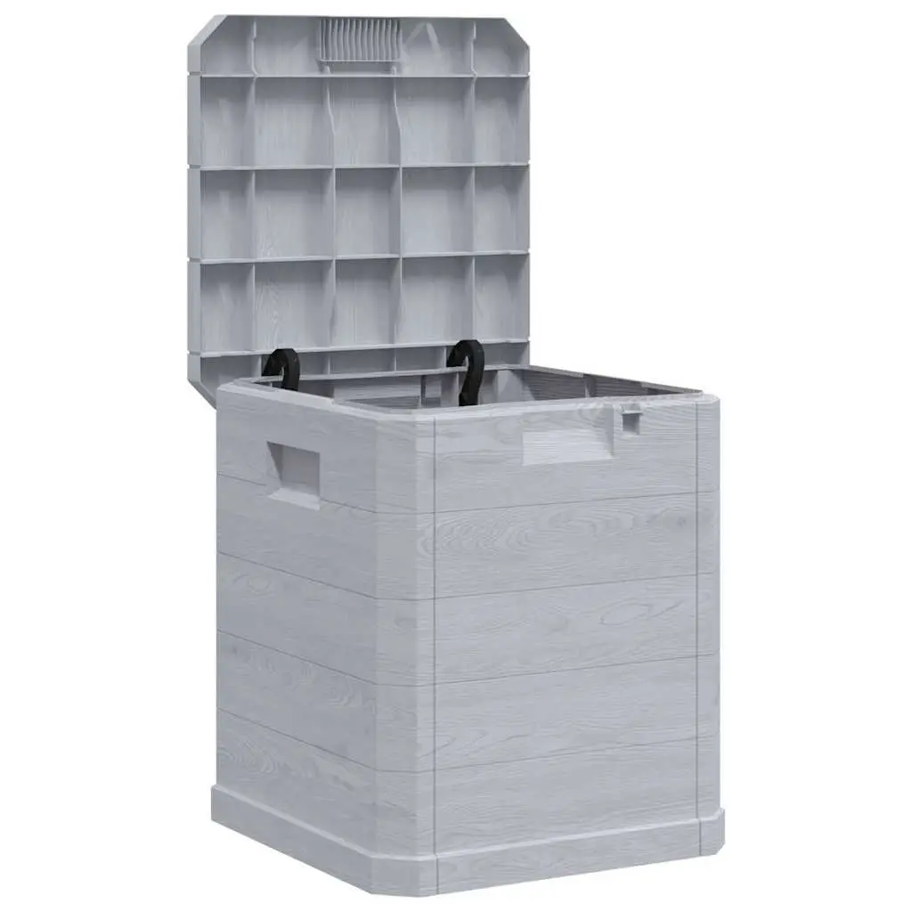 Garden Storage Box Grey 90L Weather Resistant Plastic Furniture