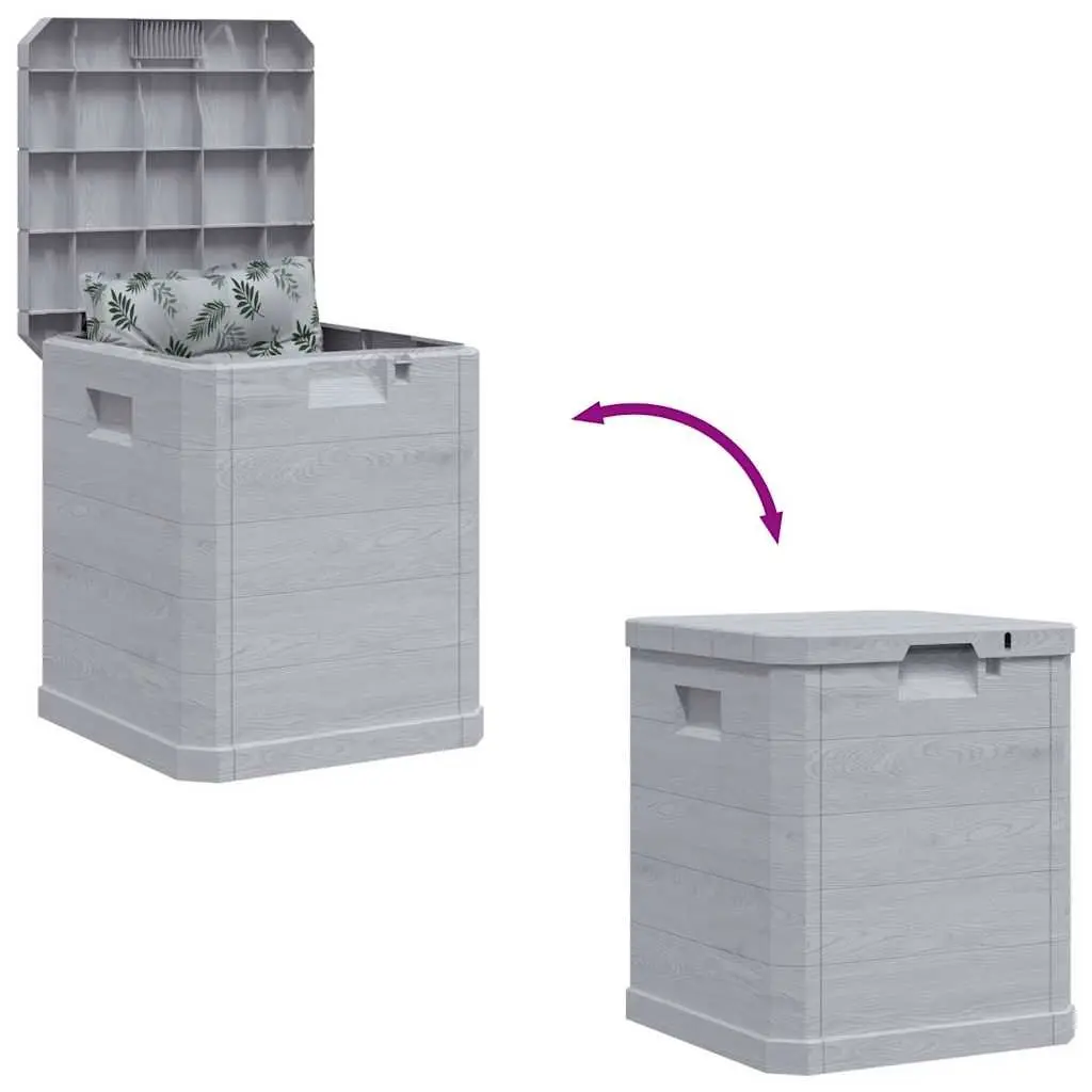 Garden Storage Box Grey 90L Weather Resistant Plastic Furniture