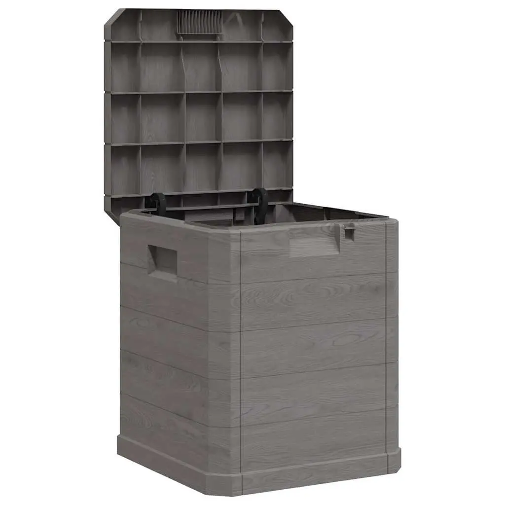 Garden Storage Box 90L Brown Outdoor Patio Deck Shed Organiser Container Bench