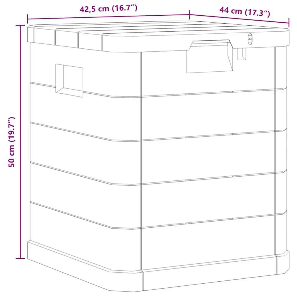 Garden Storage Box 90L Brown Outdoor Patio Deck Shed Organiser Container Bench