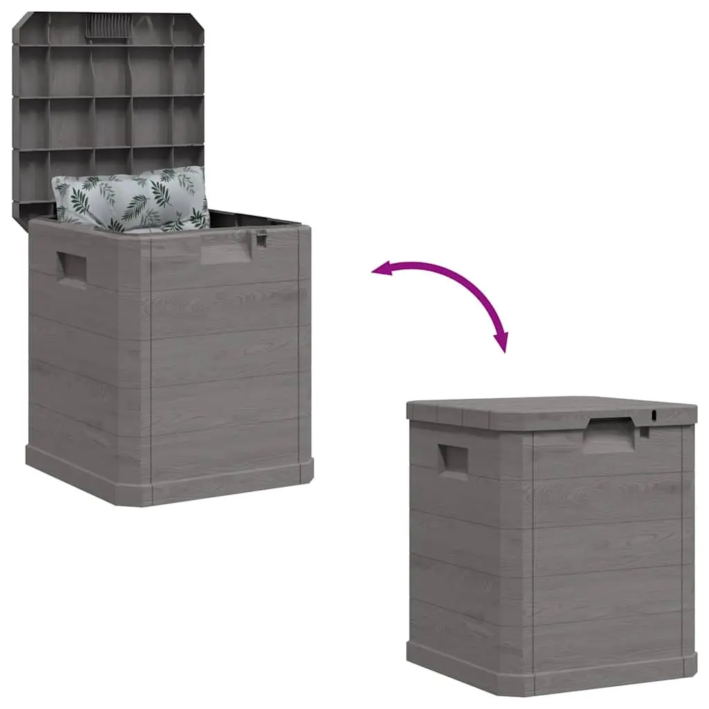Garden Storage Box 90L Brown Outdoor Patio Deck Shed Organiser Container Bench