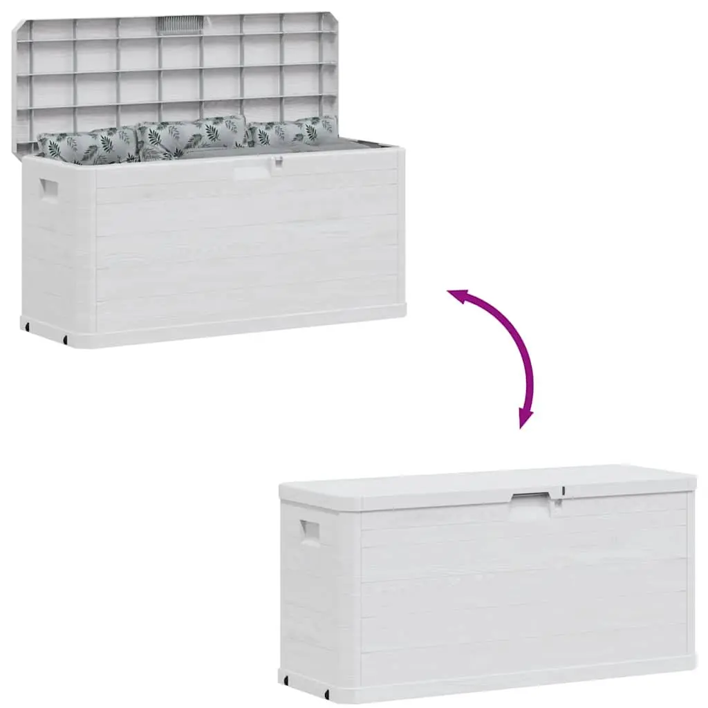 Garden Storage Box 280L Outdoor Container Grey Plastic Weatherproof Deck Patio