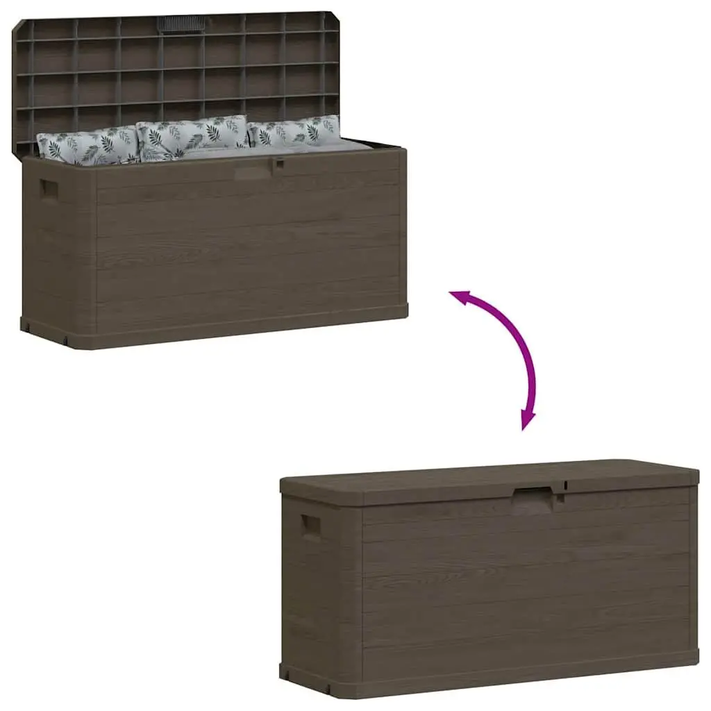 Garden Storage Box 280L Outdoor Furniture Deck Patio Backyard Organiser Brown