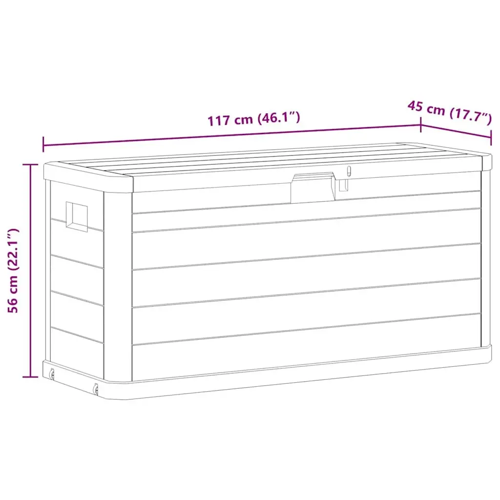 Garden Storage Box 280L Outdoor Furniture Deck Patio Backyard Organiser Brown