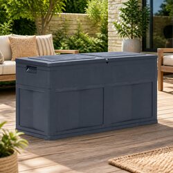Outdoor Storage Box 320L Black Garden Deck Patio Shed Tool Cushion Storage