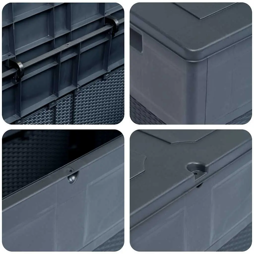 Garden Storage Box 320L Outdoor Deck Patio Anthracite Weather Resistant Durable