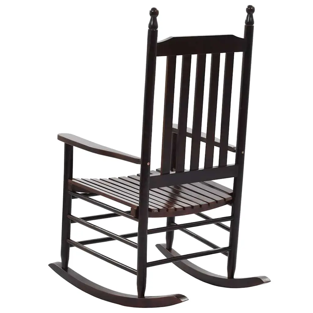 Wooden Rocking Chair Brown Solid Hardwood Indoor Outdoor Weather Resistant