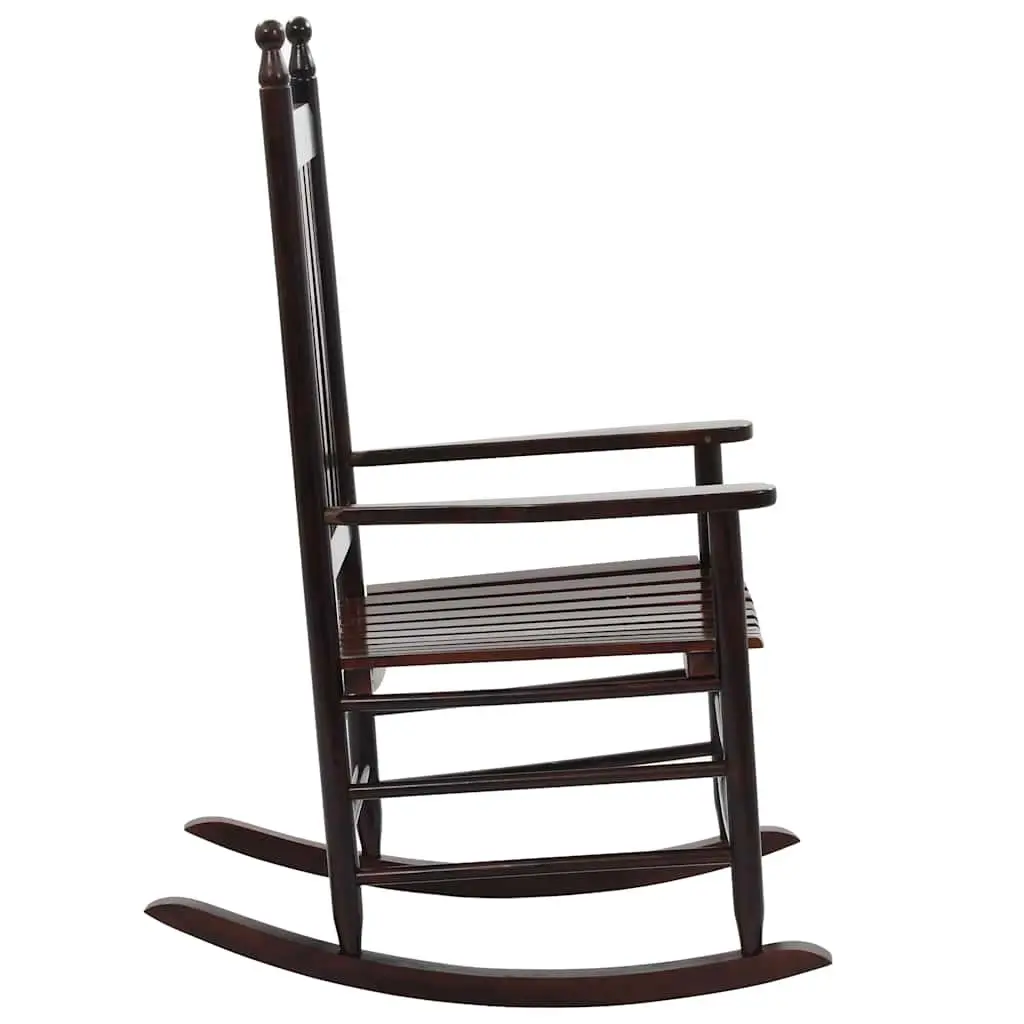Wooden Rocking Chair Brown Solid Hardwood Indoor Outdoor Weather Resistant