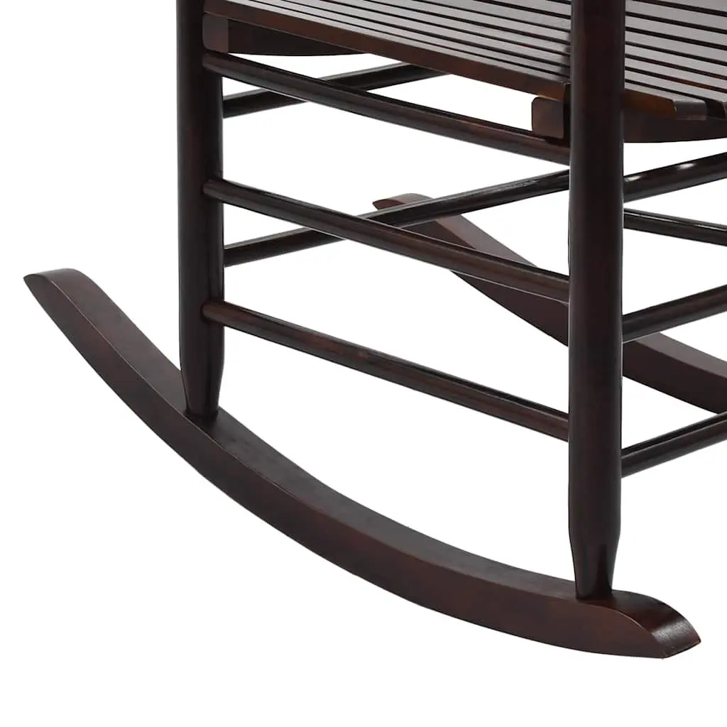 Wooden Rocking Chair Brown Solid Hardwood Indoor Outdoor Weather Resistant