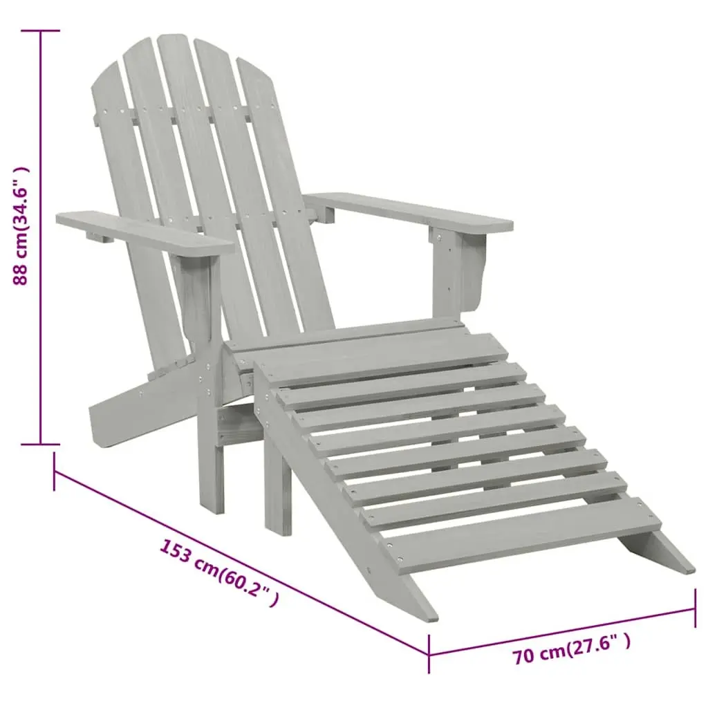 Grey Garden Chair and Ottoman Ensemble