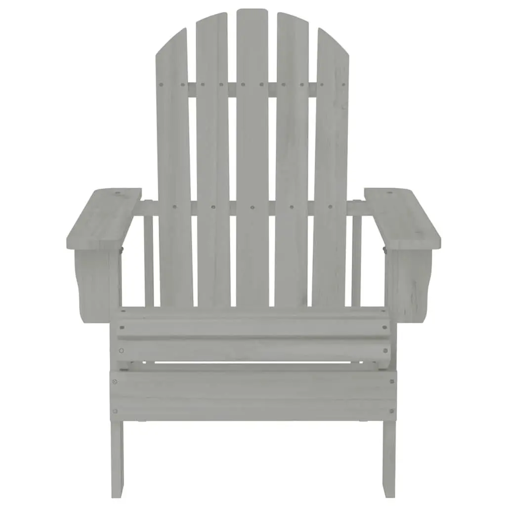 Garden Chair Grey Solid Hardwood Outdoor Armchair Weather-Resistant
