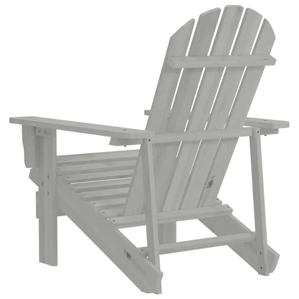 Garden Chair Grey Solid Hardwood Outdoor Armchair Weather-Resistant