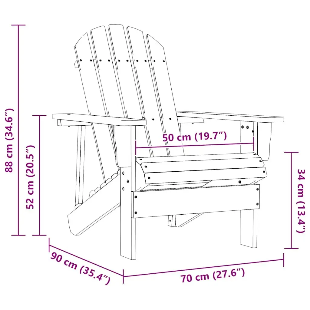 Garden Chair Grey Solid Hardwood Outdoor Armchair Weather-Resistant