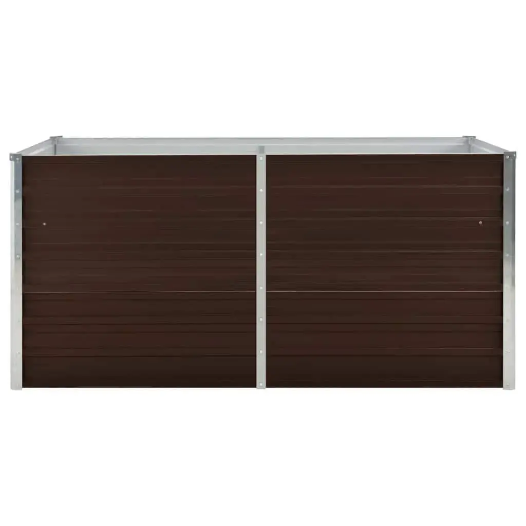 Raised Garden Bed Brown 160x80x77 cm Galvanised Steel Planter