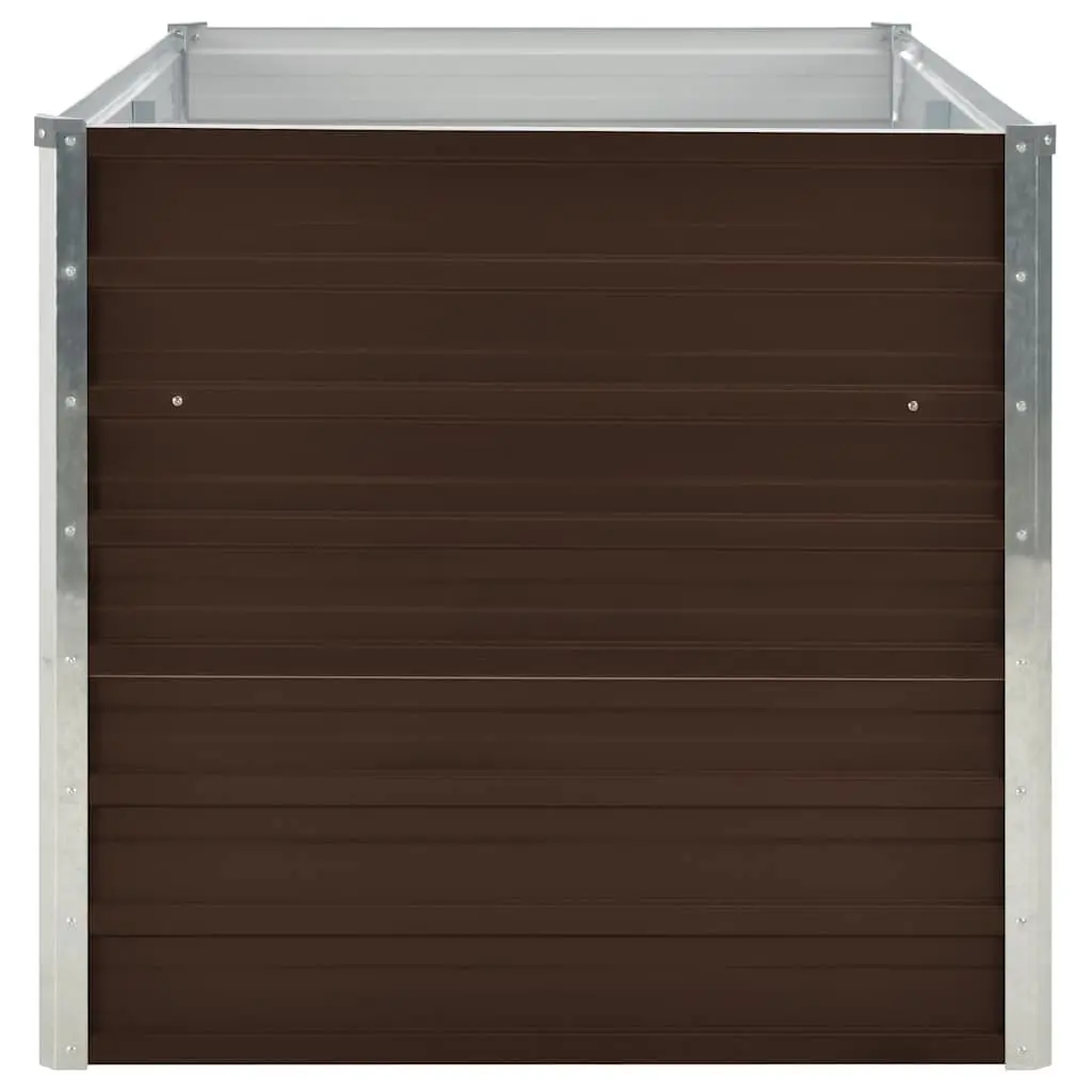 Raised Garden Bed Brown 160x80x77 cm Galvanised Steel Planter