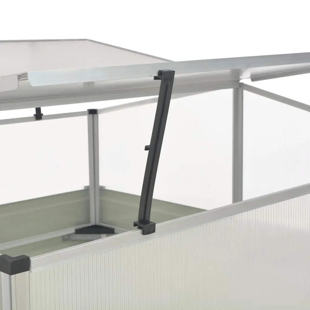 Greenhouse Brown 100x100x85 cm Galvanised Steel PC Board Propped-up Top for Air Circulation