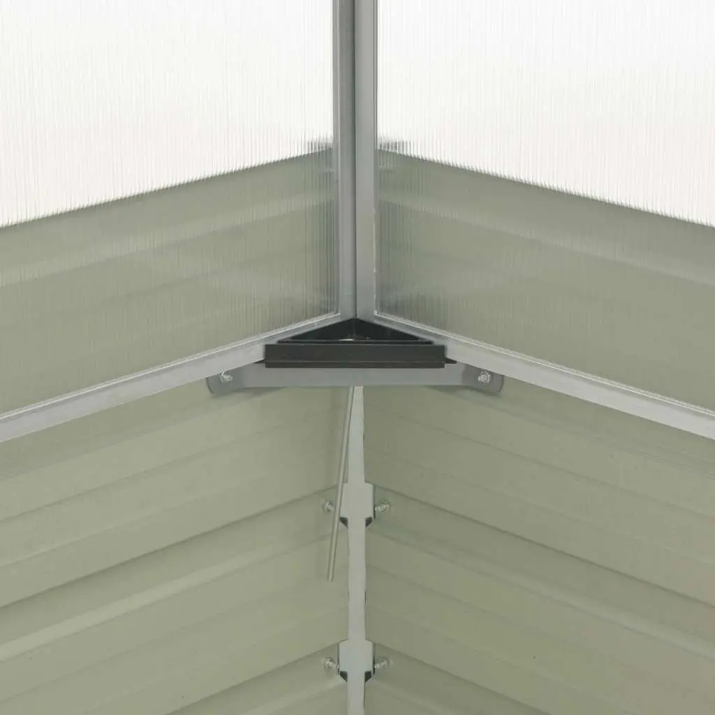 Greenhouse Brown 100x100x85 cm Galvanised Steel PC Board Propped-up Top for Air Circulation