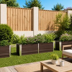Brown Metal Raised Garden Bed - Compact and Durable