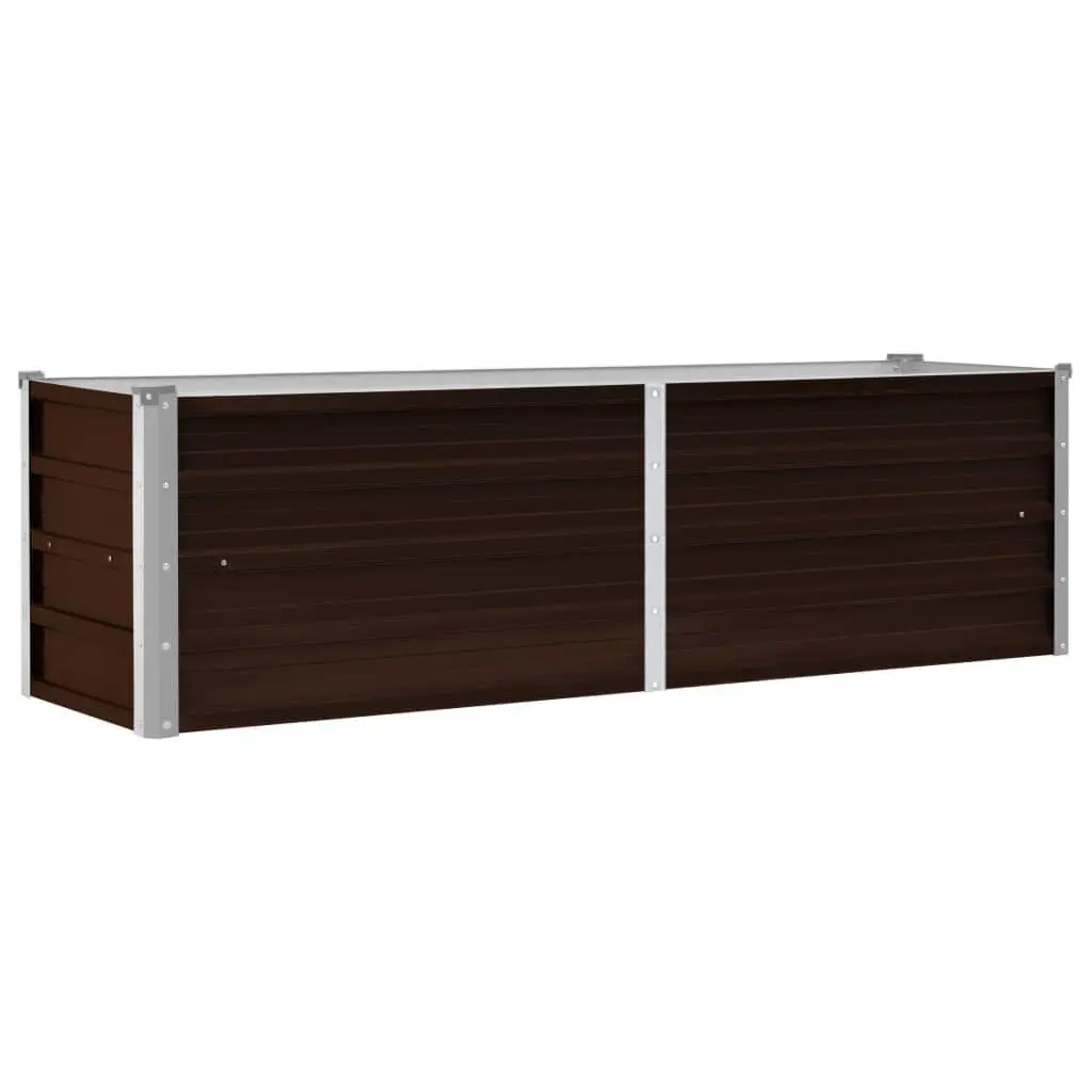 Raised Garden Bed Brown 160x40x45cm Metal Planter Heavy-Duty Galvanised Steel Outdoor