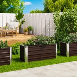 Compact Galvanised Steel Raised Bed Planter 100x40x45cm