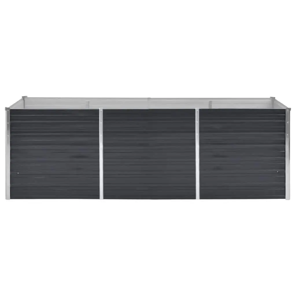 Galvanised Steel Planter Box Raised Garden Bed 240x80x77cm Anthracite Colour Outdoor Use