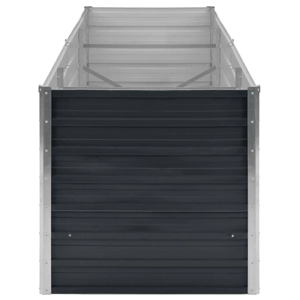 Galvanised Steel Planter Box Raised Garden Bed 240x80x77cm Anthracite Colour Outdoor Use
