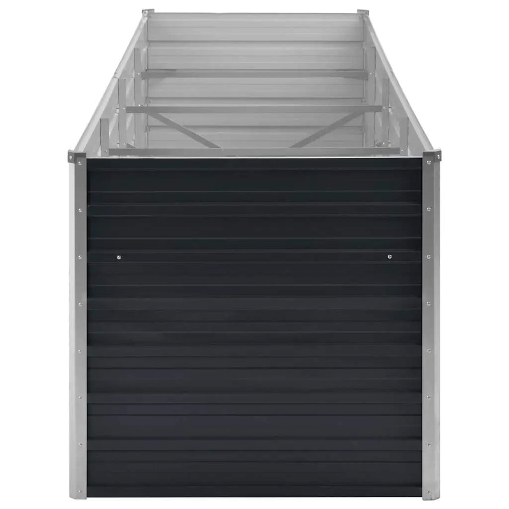 Raised Garden Bed Anthracite 320x80x77cm Galvanised Steel Planter Box Outdoor