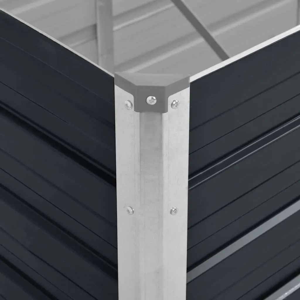 Raised Garden Bed Anthracite 320x80x77cm Galvanised Steel Planter Box Outdoor