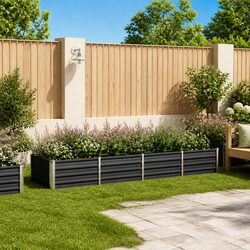 Concise Anthracite Raised Garden Bed 320x80x45cm