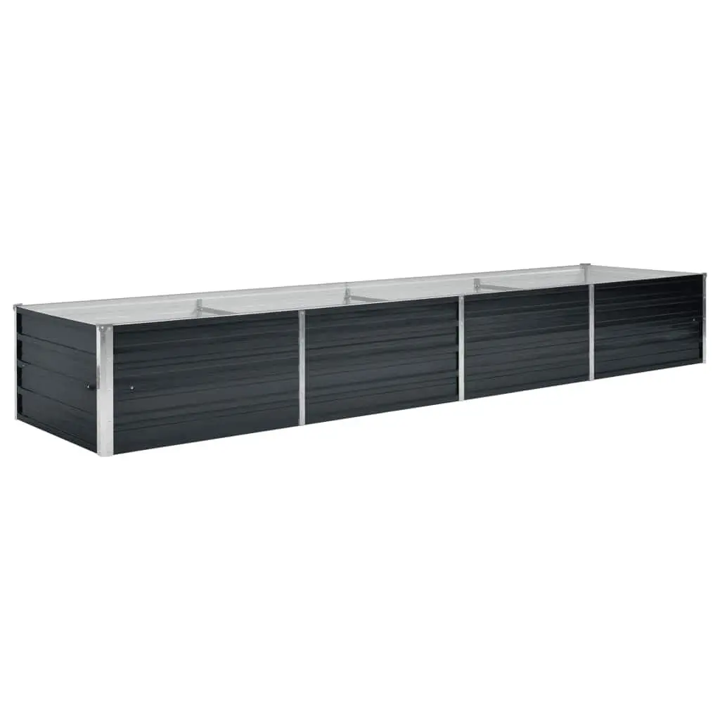 Raised Garden Bed Anthracite 320x80x45cm Galvanised Steel Outdoor Planter Box
