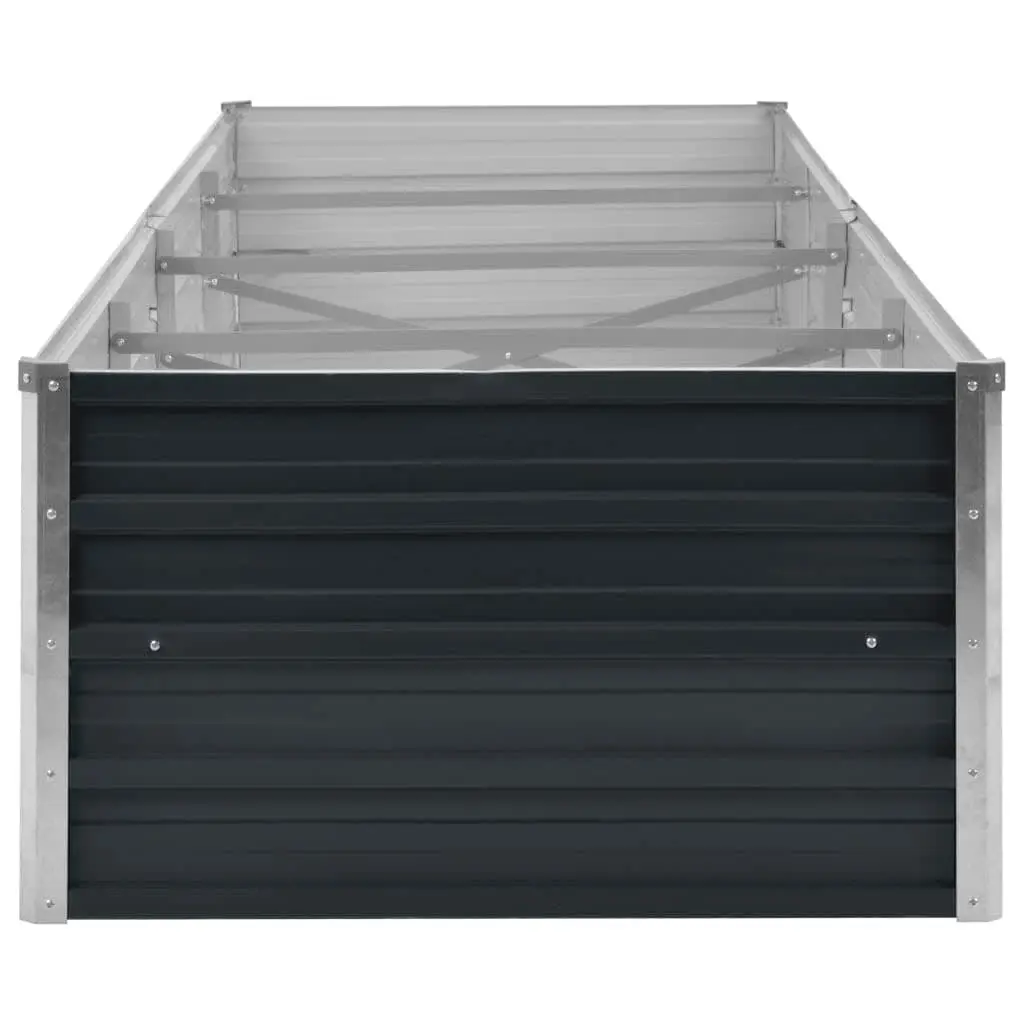 Raised Garden Bed Anthracite 320x80x45cm Galvanised Steel Outdoor Planter Box