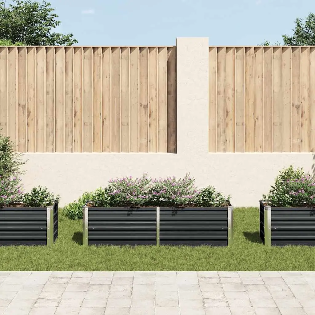 Raised Garden Bed Anthracite Steel 160x40x45cm Galvanised Planter