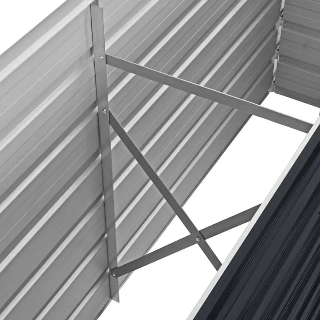 Raised Garden Bed Anthracite Steel 160x40x45cm Galvanised Planter