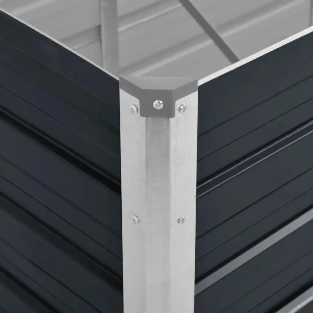 Raised Garden Bed Anthracite Steel 160x40x45cm Galvanised Planter