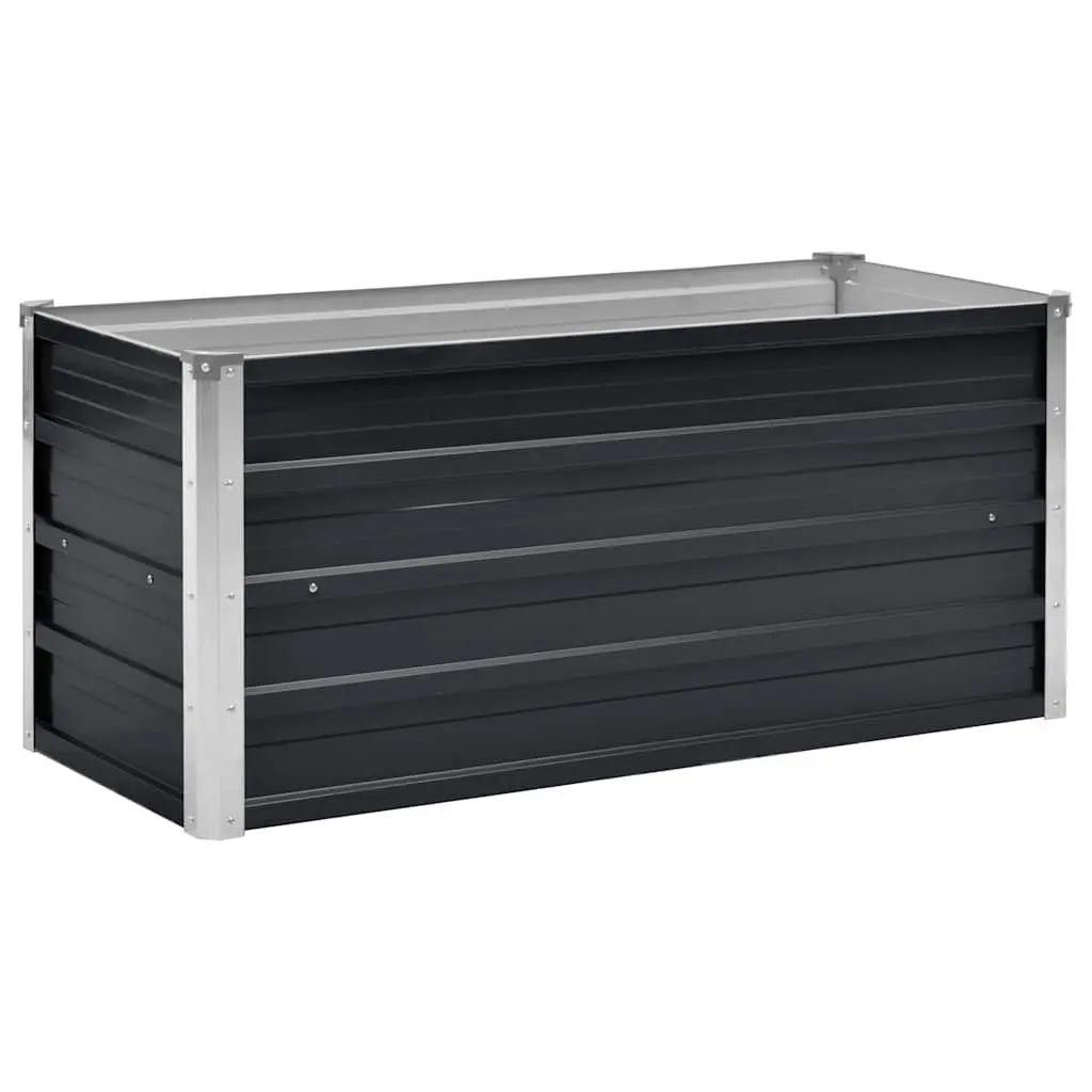 Raised Garden Bed Planter Anthracite Galvanised Steel Outdoor Patio Balcony