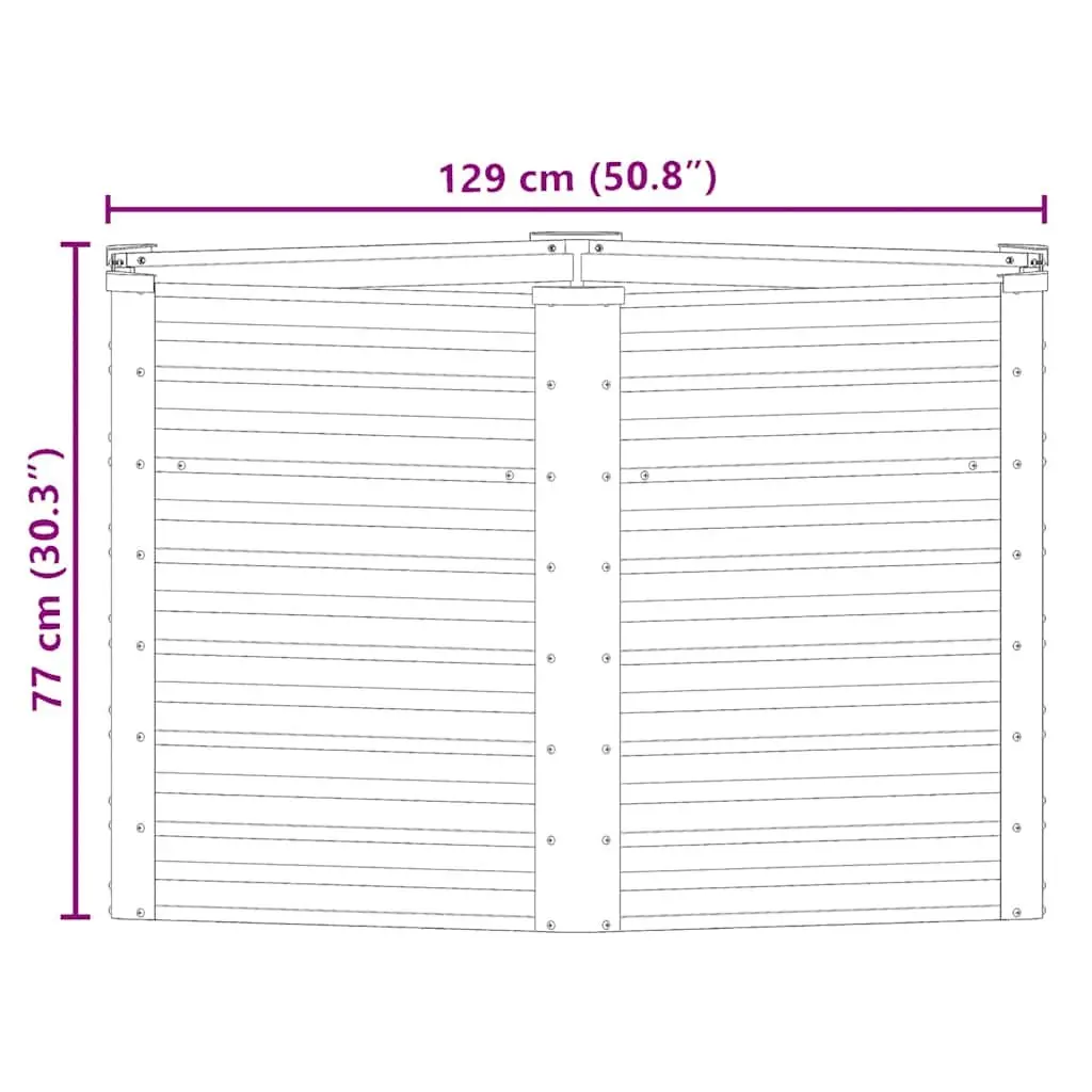 Garden Raised Bed Planter Box Anthracite 129x129x77cm Galvanised Steel Outdoor