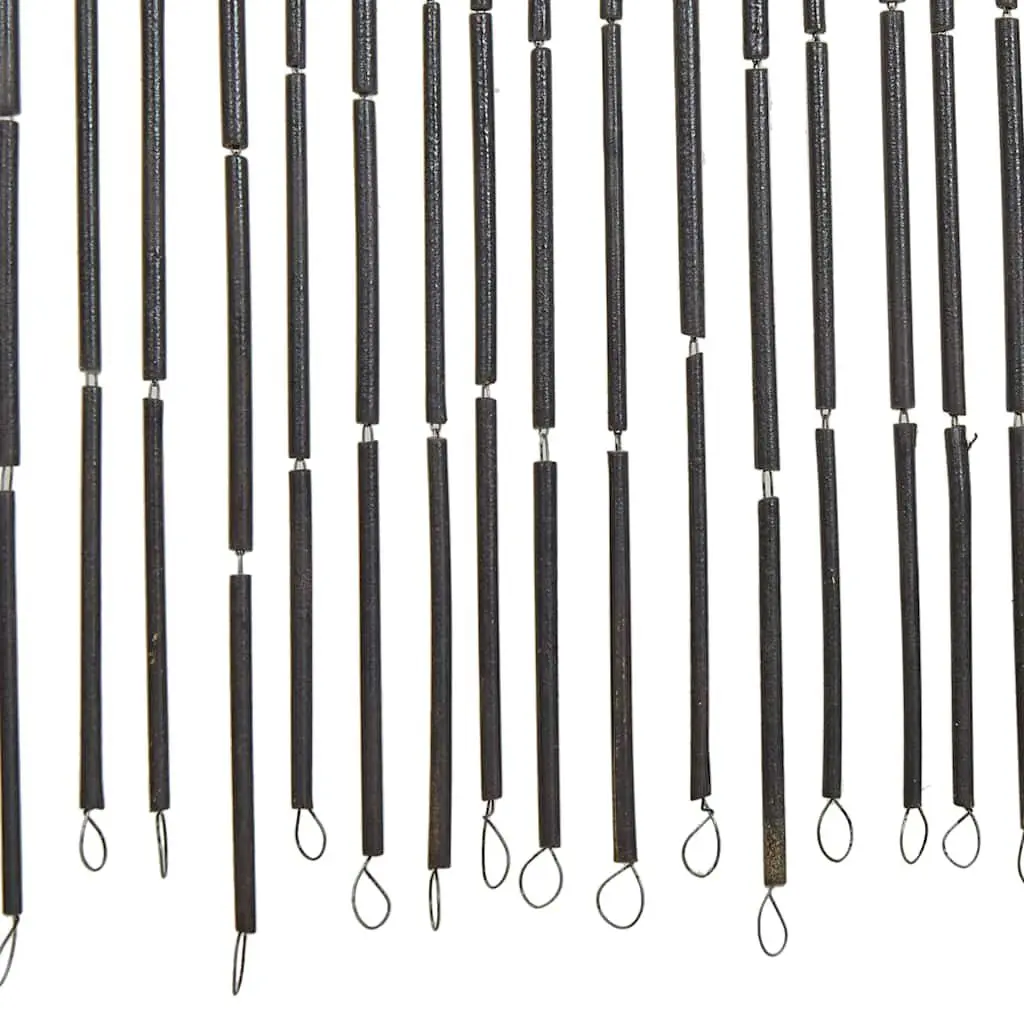 Bamboo Door Curtain Grey 90x200 cm Insect Deterrent Room Divider